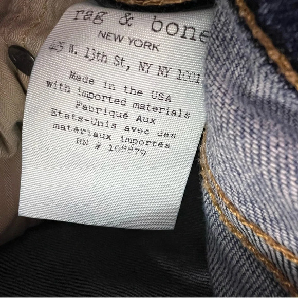 Rag & bone  jeans denim blue distressed with holes luxury soft comfy pants - Picture 6 of 16